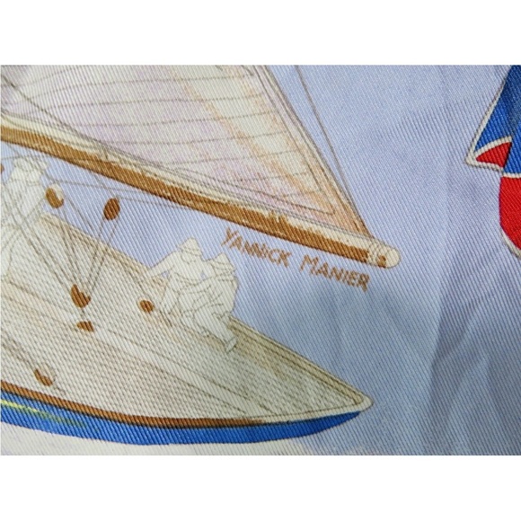 Hermès Blue and Yellow Silk Scarf - Picture 11 of 12